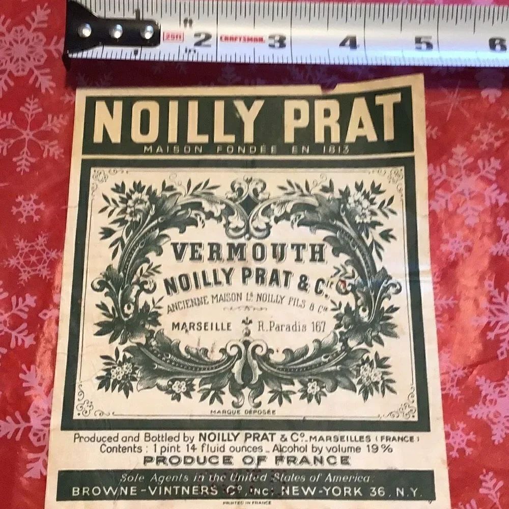 Vintage Noilly Prat Marque Depogee vermouth label